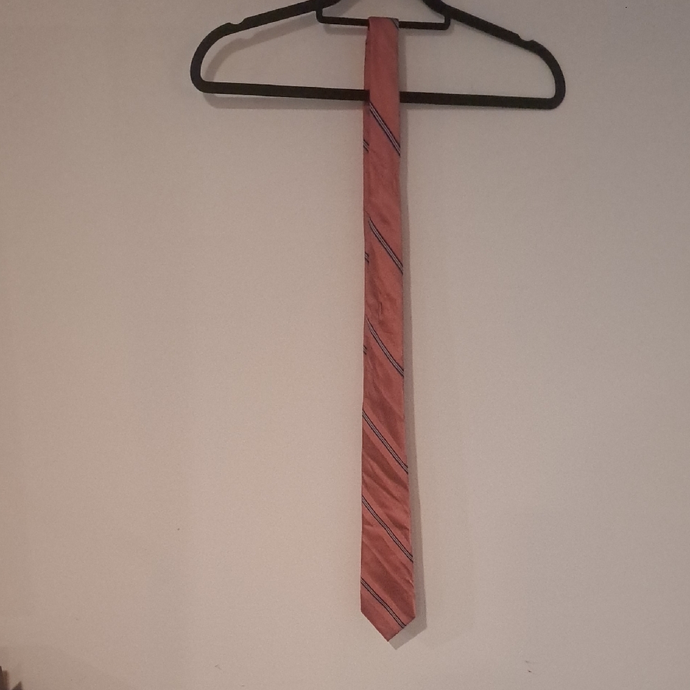 Michael Kors Pink and Black Striped Tie By Michael Kors